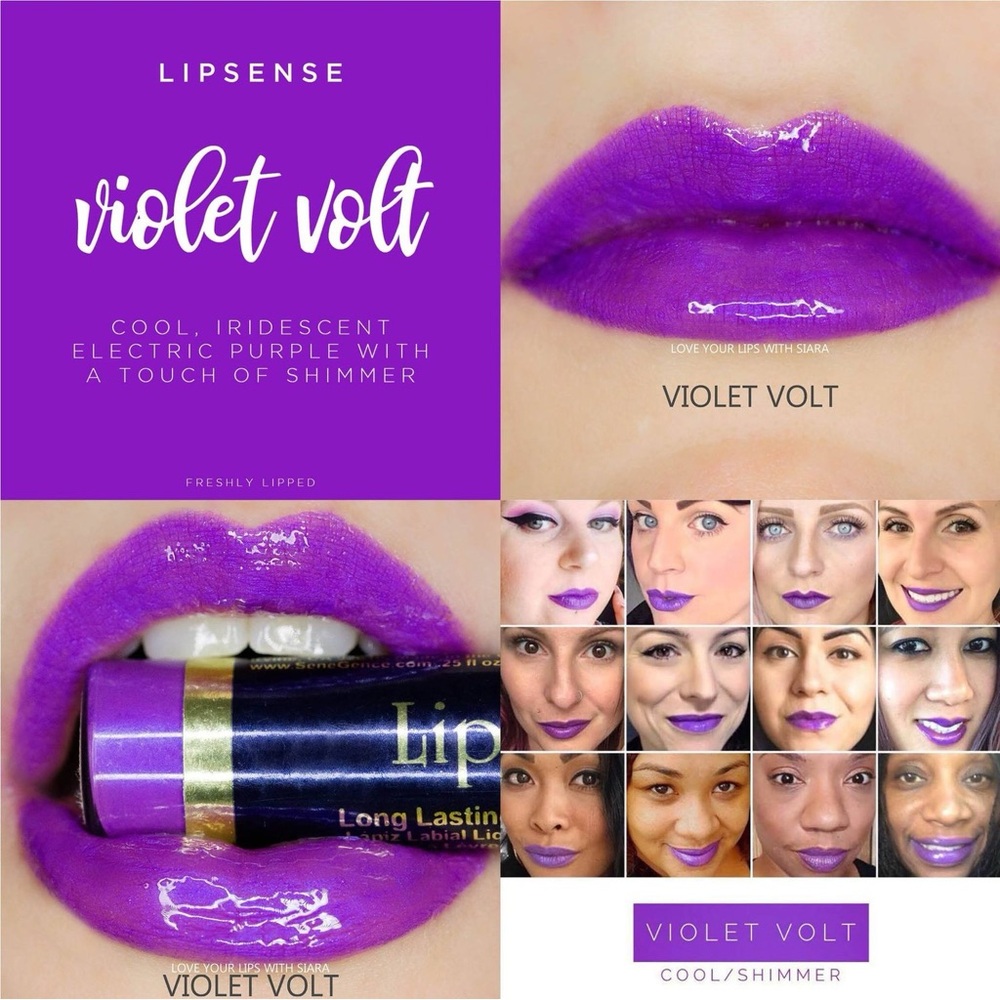 Lipsense Violet Volt. NEW. Cool Iridescent Electric Purple, touch of shimmer.